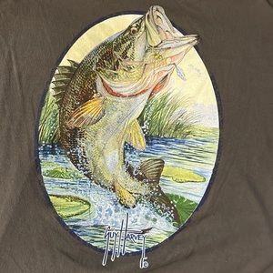 Guy Harvey Gray Long Sleeve Shirt Medium